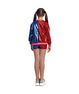 Costume Harley Quinn Joker's Baby Girl per Carnevale 2-4 annoni, Rosso E Blu - Ilgrandebazar