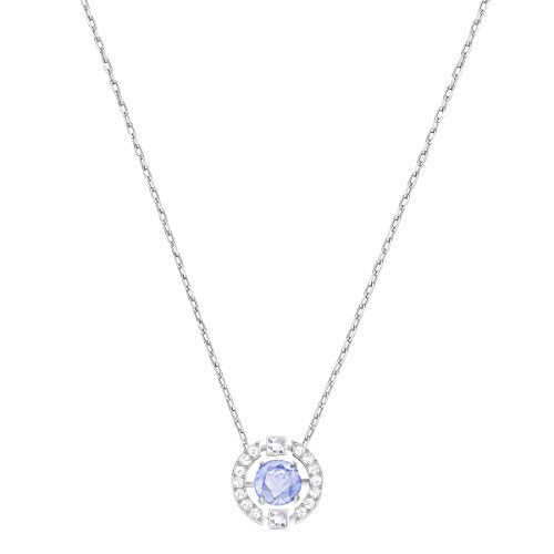 Swarovski Collana Sparkling Dance Round, azzurro, placcatura rodio - Ilgrandebazar