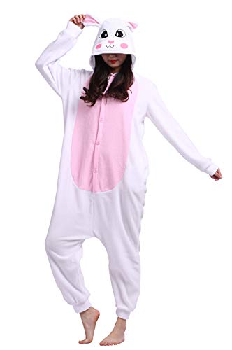 DELEY Unisex Adulto Animale Pigiama Caldo S: Altezza:140cm-155cm, Coniglio - Ilgrandebazar
