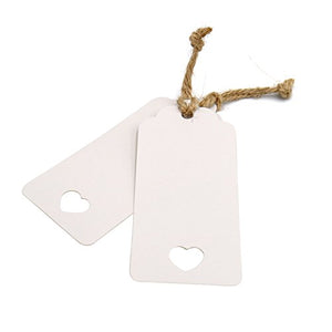 100 PCS Etichette Regalo Bianche,Etichette in Carta da 4,5 cm x 9,5 bianco - Ilgrandebazar