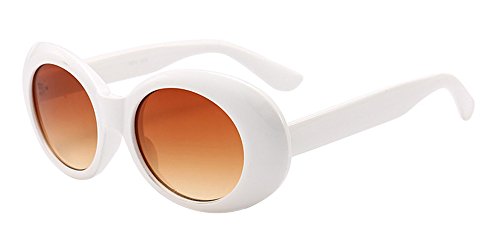 BOZEVON Retrò Occhiali da sole Ovali - Vintage UV400 Bianco-marrone Scuro - Ilgrandebazar