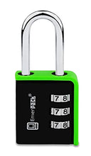 Carica l'immagine nel visualizzatore di Gallery, Lucchetto a Combinazione 3 Cifre per Armadietto Spogliatoio in Nero-verde