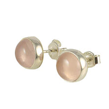 Carica l'immagine nel visualizzatore di Gallery, Orecchini a Bottone Da Donna in Argento Sterling 925 Tondo 9mm Con Gemma Di...