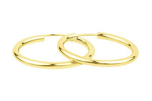 EDELWEISS Orecchini a Cerchio di 30 mm realizzati in oro giallo 585 750 333,... - Ilgrandebazar