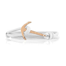Carica l&#39;immagine nel visualizzatore di Gallery, Vikings, set di 2 bracciali in nylon con ancora acciaio inox, Bianco Nero - Ilgrandebazar