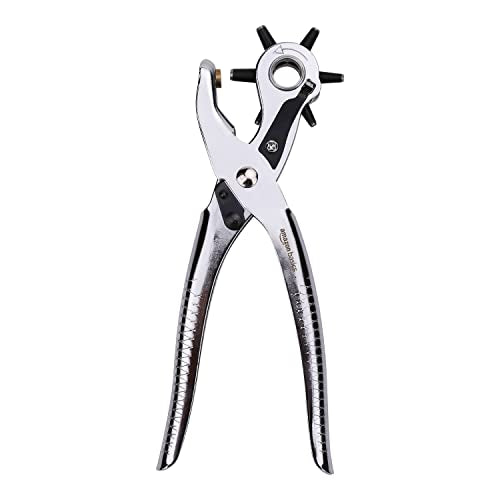 Amazon Basics - Set pinza fustellatrice, per il cuoio, rotante, per fori di diverse dimensioni