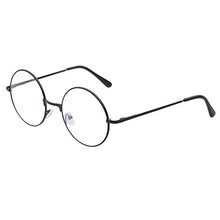 Carica l&#39;immagine nel visualizzatore di Gallery, TRIXES Occhiali Tondi Unisex - con Lenti Trasparenti Stile Nero - Ilgrandebazar