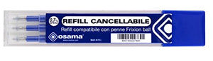 Osama Refill Compatibile con penne Frixion ball, 3 pezzi, blu Blu - Ilgrandebazar