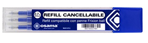 Osama Refill Compatibile con penne Frixion ball, 3 pezzi, blu Blu - Ilgrandebazar