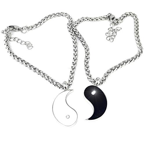 SAGA GIOIELLI BRACCIALI YIN YANG BEST FRIENDS MIGLIORE AMICO ACCIAIO...