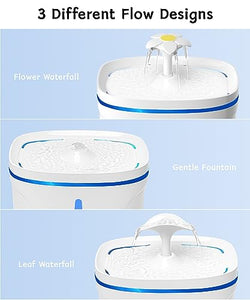 Fontana per Gatti,Fontanella per Gatti da Interno Ultra Silenziosa da 2,5 Litri con Luce LED Filtro a Carbone Attivo Ciotola per Acqua per Fontana per Gatti per Più Animali Domestici