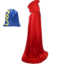Carica l'immagine nel visualizzatore di Gallery, Unisex Mantello con cappuccio, Lunghezza intera Velluto d'oro XL, Rosso - Ilgrandebazar