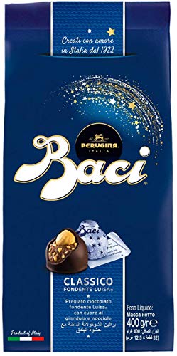 Baci Perugina Cioccolatini Fondenti Ripieni al Gianduia e Sacchetto 400 gr