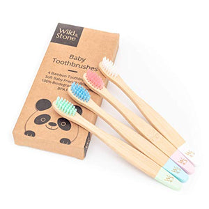 Wild & Stone | Spazzolino da denti per bambino in bambù organico | Quattro... - Ilgrandebazar