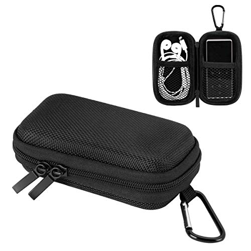 AGPTEK - Custodia per lettore MP3 portatile con moschettone in metallo Nero