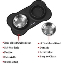 Carica l'immagine nel visualizzatore di Gallery, Cadosoigh Ciotole per Cani Gatti in Acciaio Inox con Tappetino Silicone...