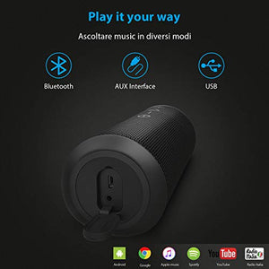 Zamkol 24W Cassa Altoparlante Bluetooth, IPX6 Portatile Wireless Speaker Nero - Ilgrandebazar