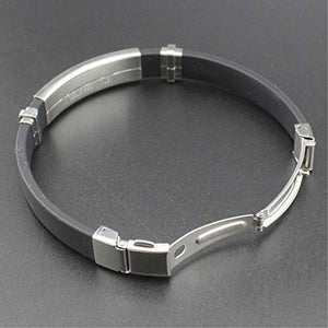 ODETOJOY Nera Costellazione Scorpione Bracciale Uomo Acciaio Inossidabile Segno Zodiacale 12 Zodiaci bracciali Silicone astrologia Oroscopo (Acquario)