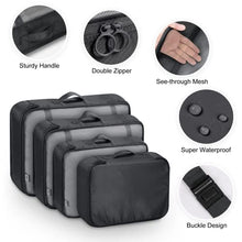 Carica l'immagine nel visualizzatore di Gallery, MURISE 8 Pezzi Packing Cubes, Organizer Valigia, Organizzatore per Valigia per Vacanze e Viaggi, Organizer Valigie Set, Viaggio Accessori Utili - Nero
