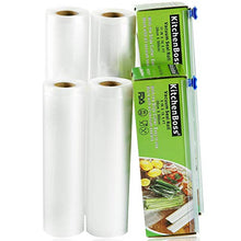 Carica l&#39;immagine nel visualizzatore di Gallery, KitchenBoss Sacchetti Sottovuoto per Alimenti,4 4 rotoli 20x500cm e 28x500cm