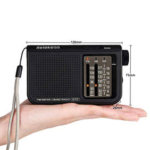Carica l&#39;immagine nel visualizzatore di Gallery, Retekess V117 - Radio portatile FM/AM/SW con manopola di regolazione, nero
