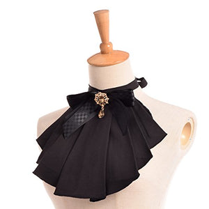 BLESSUME Donne vittoriano Chiffon jabot Collo Collare 1 pezzo Nero - Ilgrandebazar