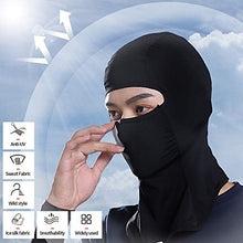 Carica l&#39;immagine nel visualizzatore di Gallery, Passamontagna Cappuccio Moto Protezione UV Traspirante Bandana Nera per...