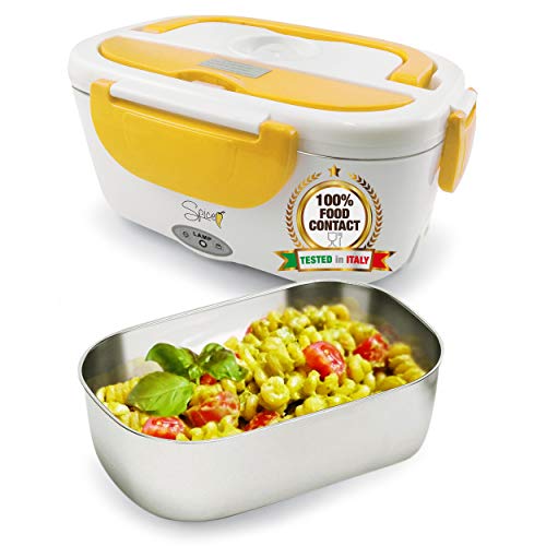 SPICE Amarillo inox Scaldavivande portatile Lunch Box con vaschetta 1,5 L - Ilgrandebazar