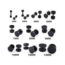 Carica l&#39;immagine nel visualizzatore di Gallery, aituo unisex forte 2pcs punk gotico di 5mm+8mm+10mm, 3 pairs in total, Nero