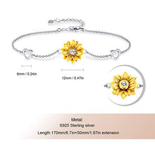 Carica l&#39;immagine nel visualizzatore di Gallery, SNZM Collana da Donna con Ciondolo a Forma di Girasole, Oro Bianco - Ilgrandebazar