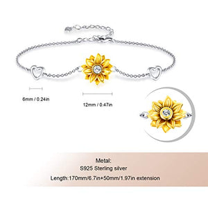 SNZM Collana da Donna con Ciondolo a Forma di Girasole, Oro Bianco - Ilgrandebazar