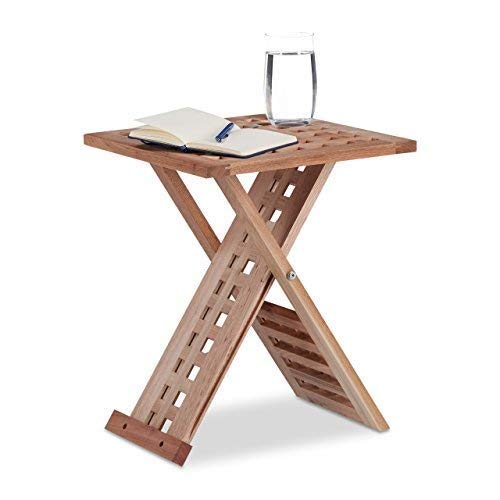 Relaxdays 10021328 Tavolino da Salotto, Pieghevole, 33 x 33 x 40.5 cm, Brown