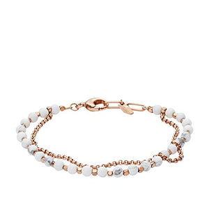 Fossil Bracciale da Donna in Acciaio Inossidabile con Ametista, Oro Rosa - Ilgrandebazar