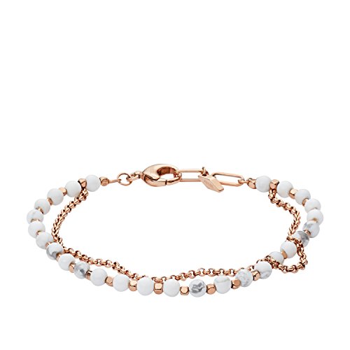 Fossil Bracciale da Donna in Acciaio Inossidabile con Ametista, Oro Rosa - Ilgrandebazar