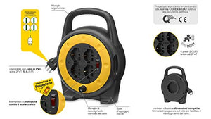 Vimar 0P32702 Avvolgicavo 10A (Piccola) 4 uscite universali, con...