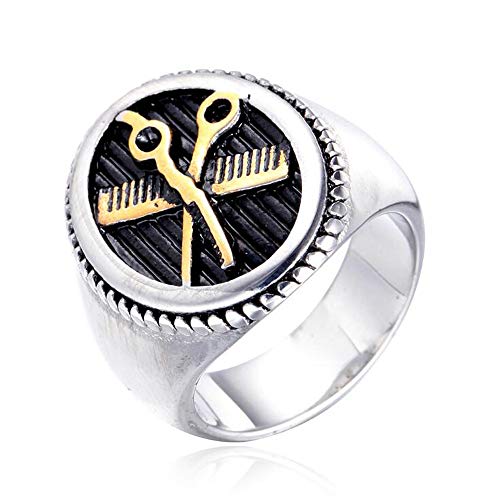 LAMUCH Anello da Barbiere Decor per Uomo Forbici Gioielli Vintage...