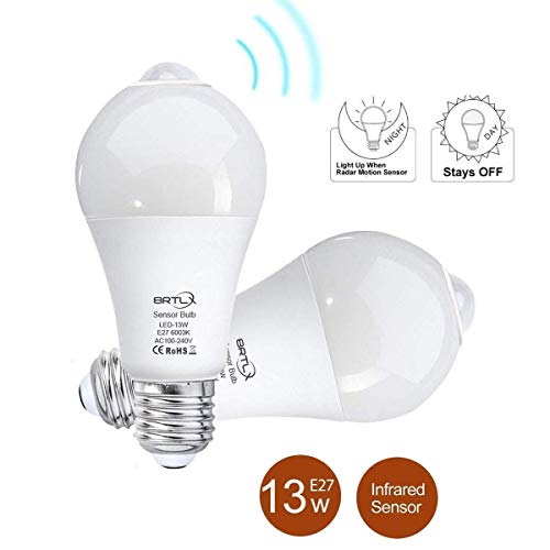 BRTLX E27 Lampadina LED con Sensore Lampadine A60 13W Bianco Cool White 6000k - Ilgrandebazar