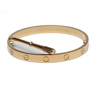 Braccialetto rigido, per coppie, con cacciavite, bracciale in acciaio al Gold - Ilgrandebazar