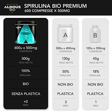 Carica l'immagine nel visualizzatore di Gallery, 600 Compresse di Spirulina BIO | 3000mg di Alga Spirulina per dose | Saziante 100% Naturale - Detox Bio | Spirulina Bio Compresse | Energia - Sistema Immunitario | Proteine Vegane | Senza Plastica