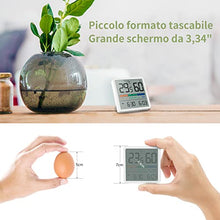 Carica l&#39;immagine nel visualizzatore di Gallery, NOKLEAD Igrometro Termometro per interni - Indicatore digitale con sensore di monitoraggio della temperatura, Portable misuratore di umidità accurato per Ambiente Stanza monitoraggio (Bianco)