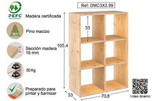 Carica l&#39;immagine nel visualizzatore di Gallery, Astigarraga dmc3 X 2 - Mensola di legno (6 ripiani) - Ilgrandebazar