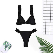 Carica l&#39;immagine nel visualizzatore di Gallery, JFan Costumi da Bagno Donna Bikini Swimwear Sexy Imbottito S, Nero