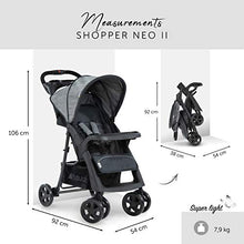 Carica l&#39;immagine nel visualizzatore di Gallery, Hauck Passeggino Shopper Neo 2 - Passeggino Compatto dalla Nascita fino a 25 kg - Passeggino Pieghevole con 2 Portabibite, Reclinabile con Finestrina - Grande Cesto Portaoggetti - Grigio