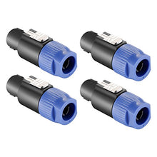 Carica l'immagine nel visualizzatore di Gallery, Neewer 4-Pack Cavo Head-Speaker Plug Twist Lock 4 Pole Compatibile con...