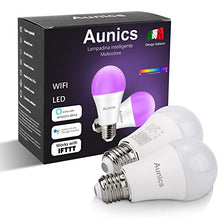 Carica l&#39;immagine nel visualizzatore di Gallery, Lampadina intelligente Aunics 2 Pezzi Smart per Alexa, Google...