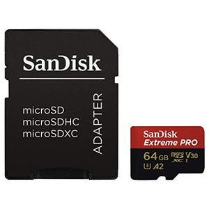 SanDisk Extreme Pro Scheda di Memoria microSDXC da 64 GB e Adattatore 64