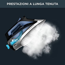 Carica l&#39;immagine nel visualizzatore di Gallery, Rowenta DW7320D1 Everlast Anticalc Ferro a Vapore, 2700 W, getto a vapore potente, 400 micro-fori, sistema anticalcare, nero/azzurro, Nero/Blu