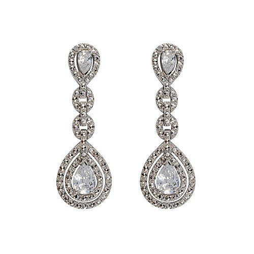 Esse Marcasite-Anello in argento Sterling placcato al rodio, con Zirconia... - Ilgrandebazar