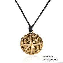 Carica l'immagine nel visualizzatore di Gallery, Skyrim Amuleto Slavi Wicca Sigil Talismano Kolovrat Antico Antique Gold