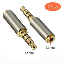 Carica l'immagine nel visualizzatore di Gallery, Oro 3.5 mm maschio a 2.5mm Femmina plug a